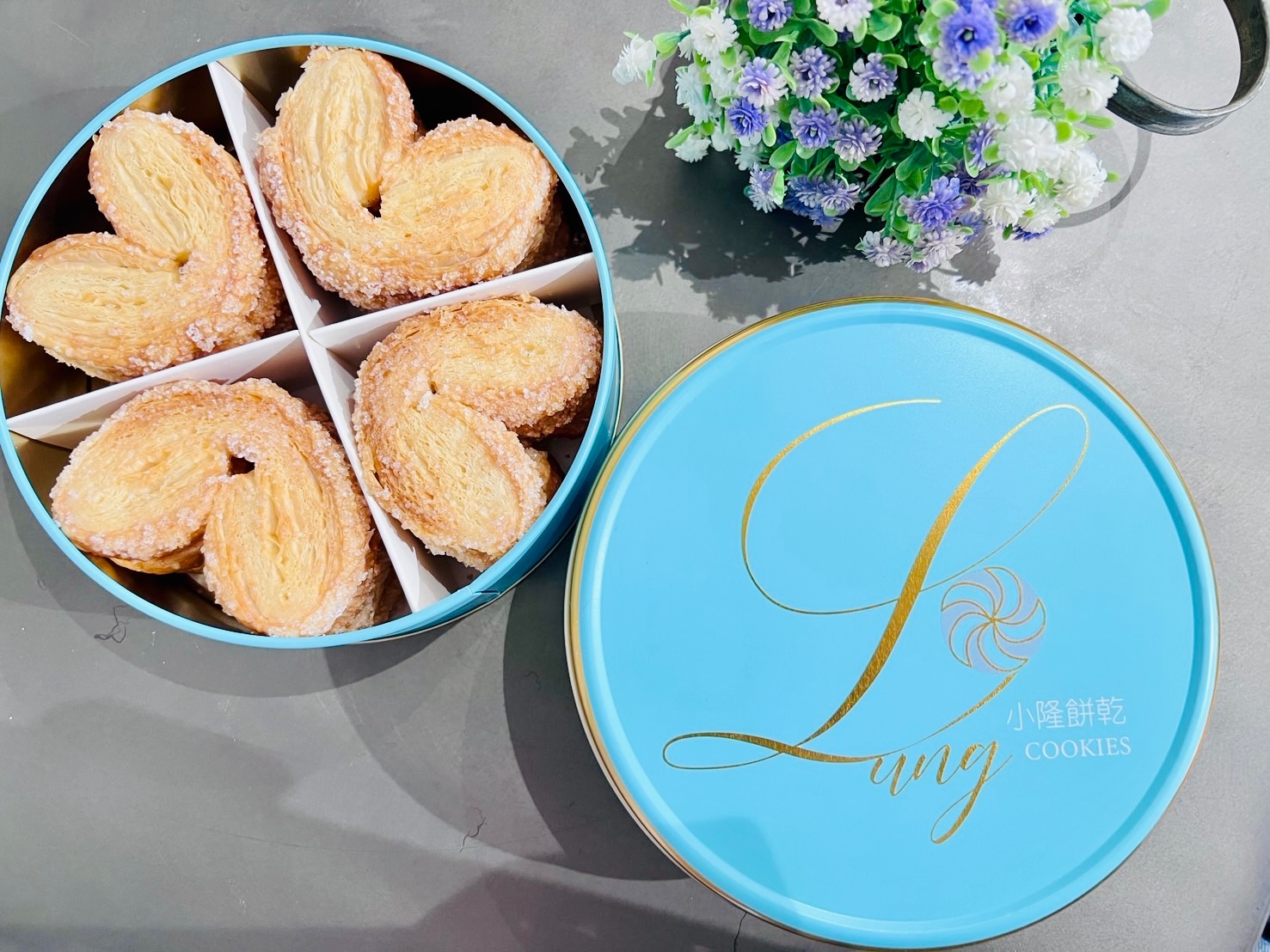 小隆手作餅乾～原味奶油蝴蝶酥鐵盒裝#小s推薦